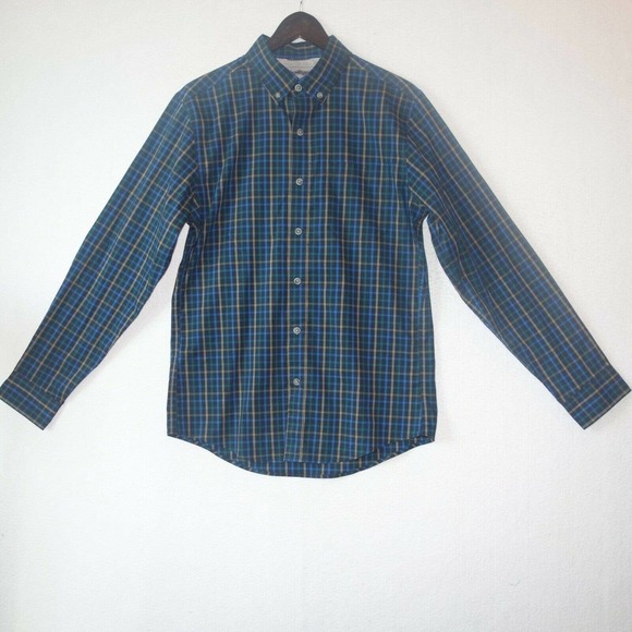 NEW Eddie Bauer On The Go Poplin Long Sleeve Shirt Travex Blue Men's Medium - Picture 1 of 6